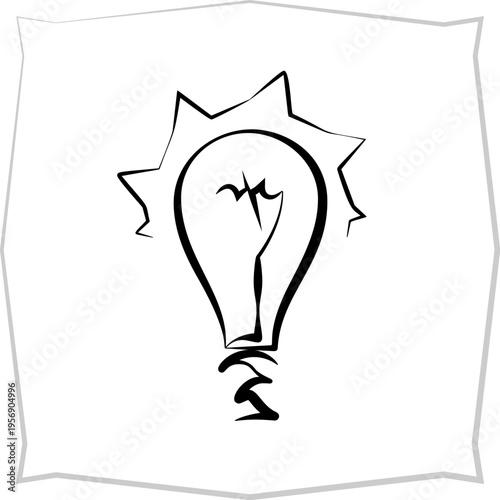 Bulb Icon Calligraphic Design