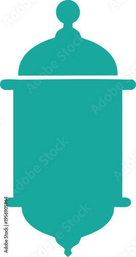 Teal Silhouette of Decorative Lamp