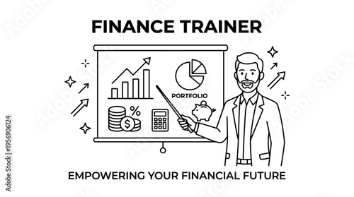 Finance Trainer Presenting Financial Growth and Portfolio