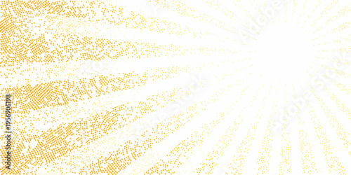 Abstract golden dots radiating from a bright undefined center