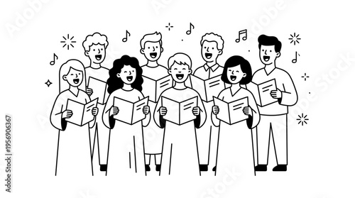 Group of People Singing in a Choir