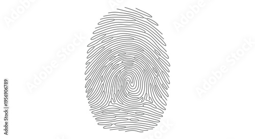 Minimalist Single Line Fingerprint Icon
