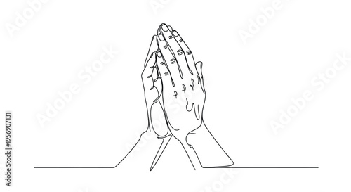 Praying hands illustration symbolizing faith and hope