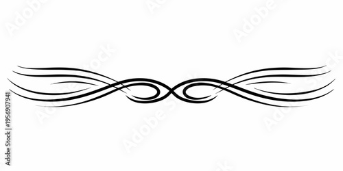 Elegant black swirl design a symmetrical ornamental graphic element