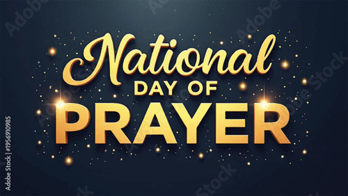 National Day of Prayer gold text vector graphic