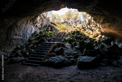 Canvastavla Entrance to Subway Cave Lava Tubes, Near Lassen Volcanic National Park, Californ