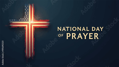 Vector illustration of National Day of Prayer cross symbol