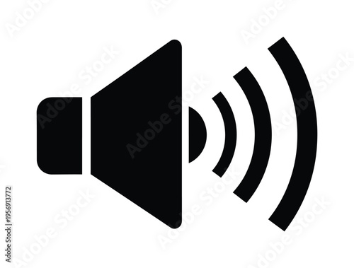 Vector of a speaker icon with sound waves emanating from it