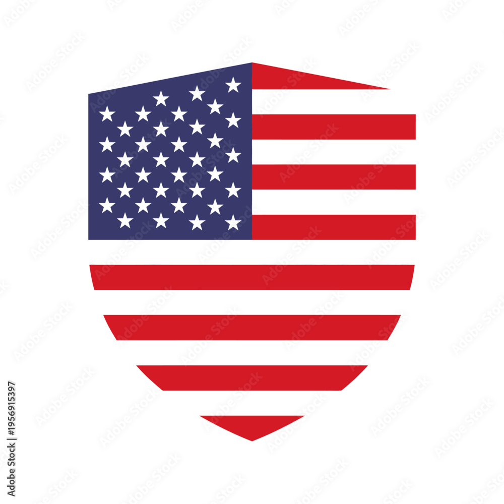 Fototapeta premium American flag shield emblem symbol.
