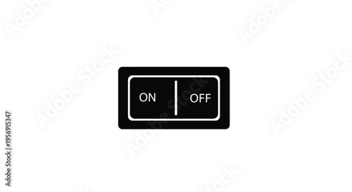 A simple black switch with on and off positions silhouette