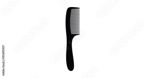 A black comb presented on a white background a striking silhouette