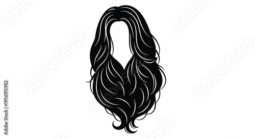 Elegant wavy hair design a striking black shape silhouette