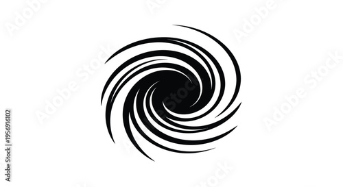 Abstract spiral design featuring a dark center a striking silhouette