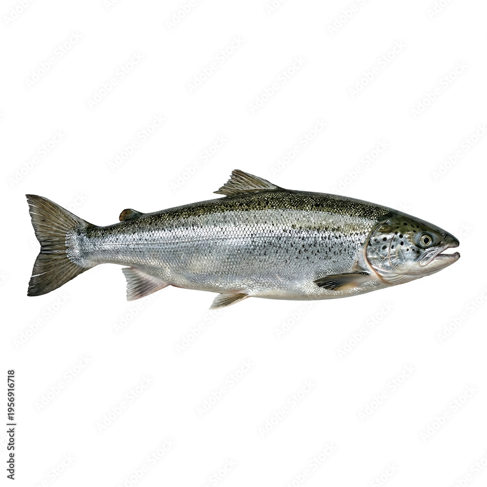 Fototapeta premium Salmon fish isolated on transparent Background