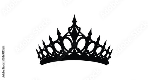 Intricate black crown design a regal and ornate silhouette