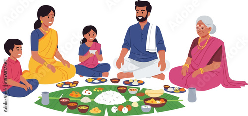 family dinner vector isolated