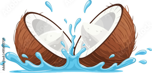 coconut splash vector isolated