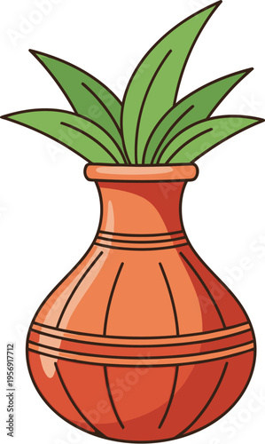kalash pot vector isolated
