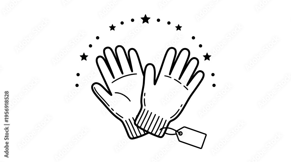 Fototapeta premium Clean Hands Symbol with Decorative Stars