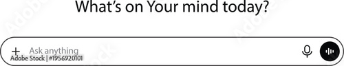 What's on your mind today? text with a gray chat input bar for asking anything, microphone and sound wave icons