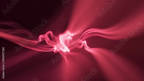 Abstract composition of bright pink wisps and beams against a deep, dark backdrop