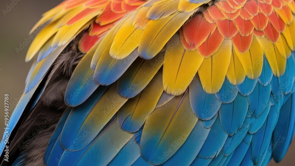 Obraz premium A vibrant parrot's colorful feathers in a stunning display of nature