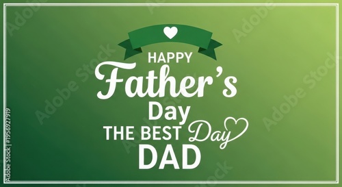 Green gradient background with Happy Father's Day text