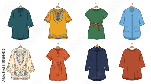 Vector Women’s Fashion Tops Styles Illustration