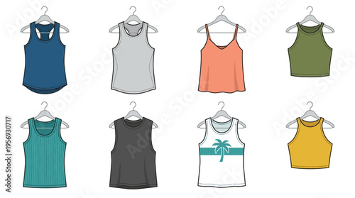 Vector Women’s Tank Top Fashion Styles Illustration