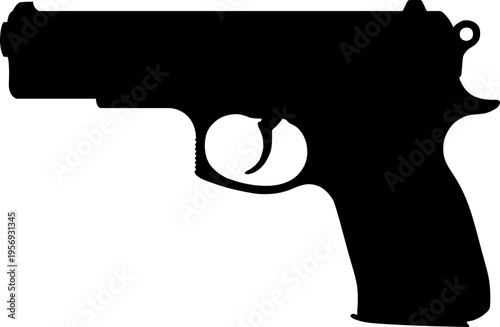CZ 75 B pistol silhouette vector illustration
