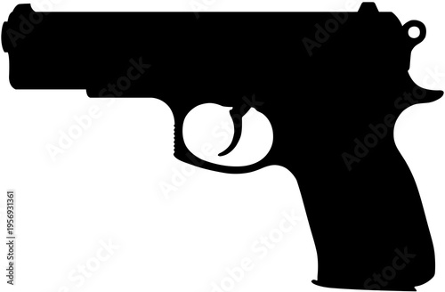 CZ 75 B pistol silhouette vector illustration