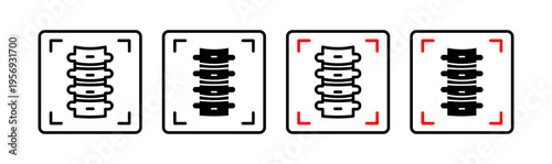 Body spine scan icons collection