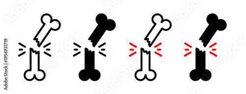 Broken bone icons collection
