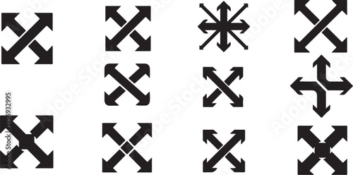 Collection of various arrow symbols and direction icons set