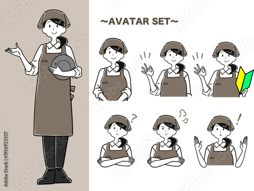 アルバイト店員の表情・バリエーションセット