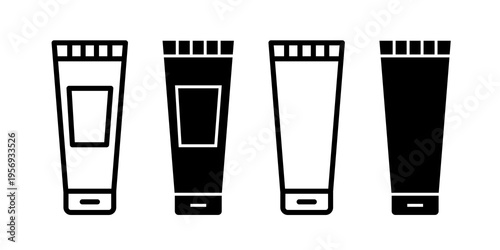 Cream tube icons collection