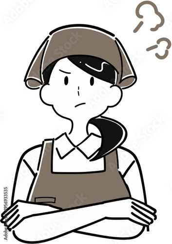 怒るアルバイト店員のイラスト