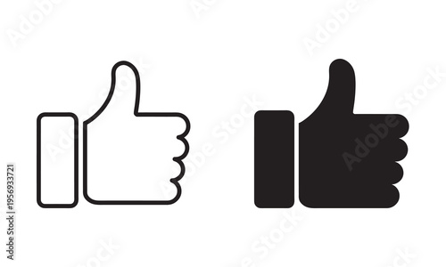 Thumb up icon, like symbol, like icon button, Social media icons, Vector illustration