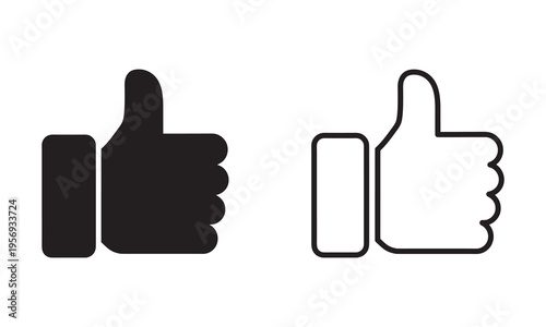 Thumb up icon, like symbol, like icon button, Social media icons, Vector illustration