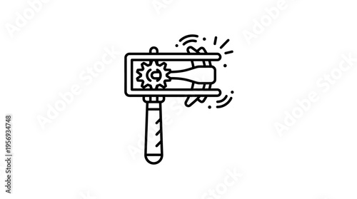 Black and White Gragger Icon