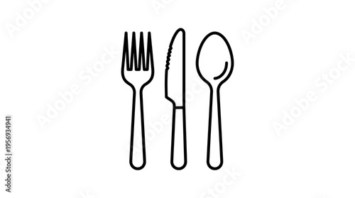 Minimalist Black and White Cutlery Set