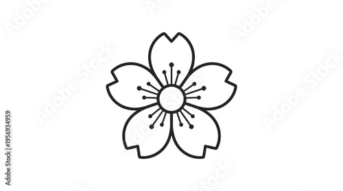 Simple Black and White Cherry Blossom