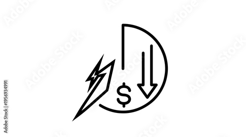 Financial Crisis and Economic Decline Icon