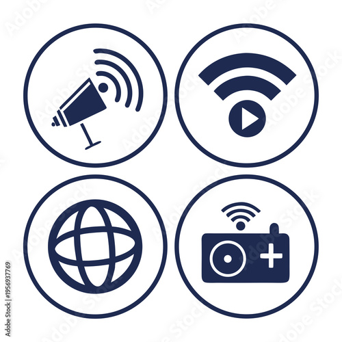 Social media and broadcasting wifi play button camera