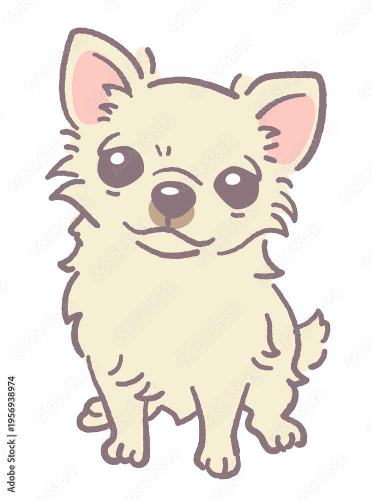 Fototapeta premium 犬、チワワのイラスト素材。ベクターイラスト素材。