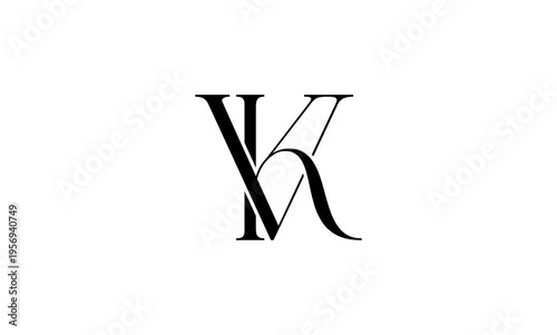 KV initial letter logo or KV monogram
