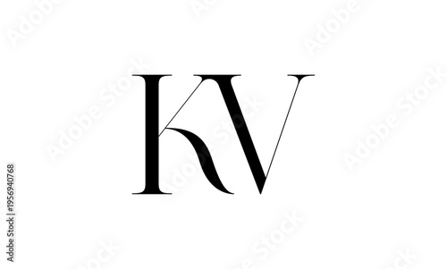 KV initial letter logo or KV monogram