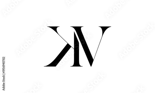 KV initial letter logo or KV monogram