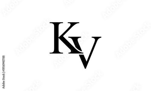 KV initial letter logo or KV monogram