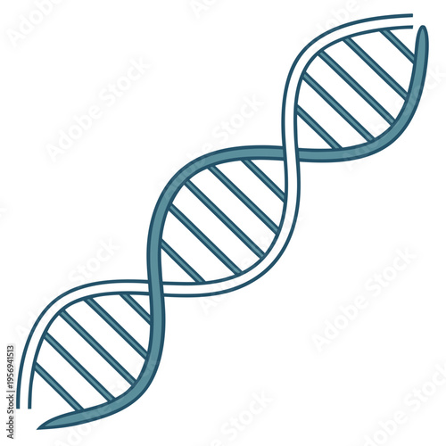 Teal dna double helix white background biology genetics